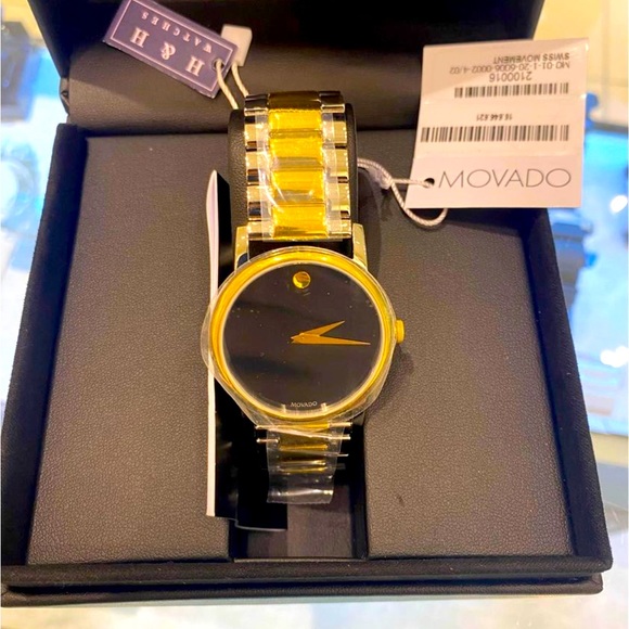 Mens Movado bold silver /gold watch